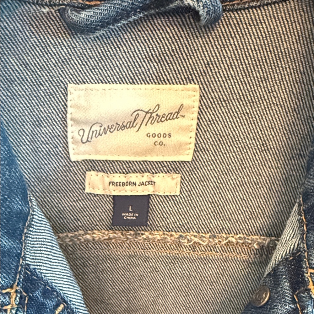 Upcycled Denim Jacket with Western Patch - image 5